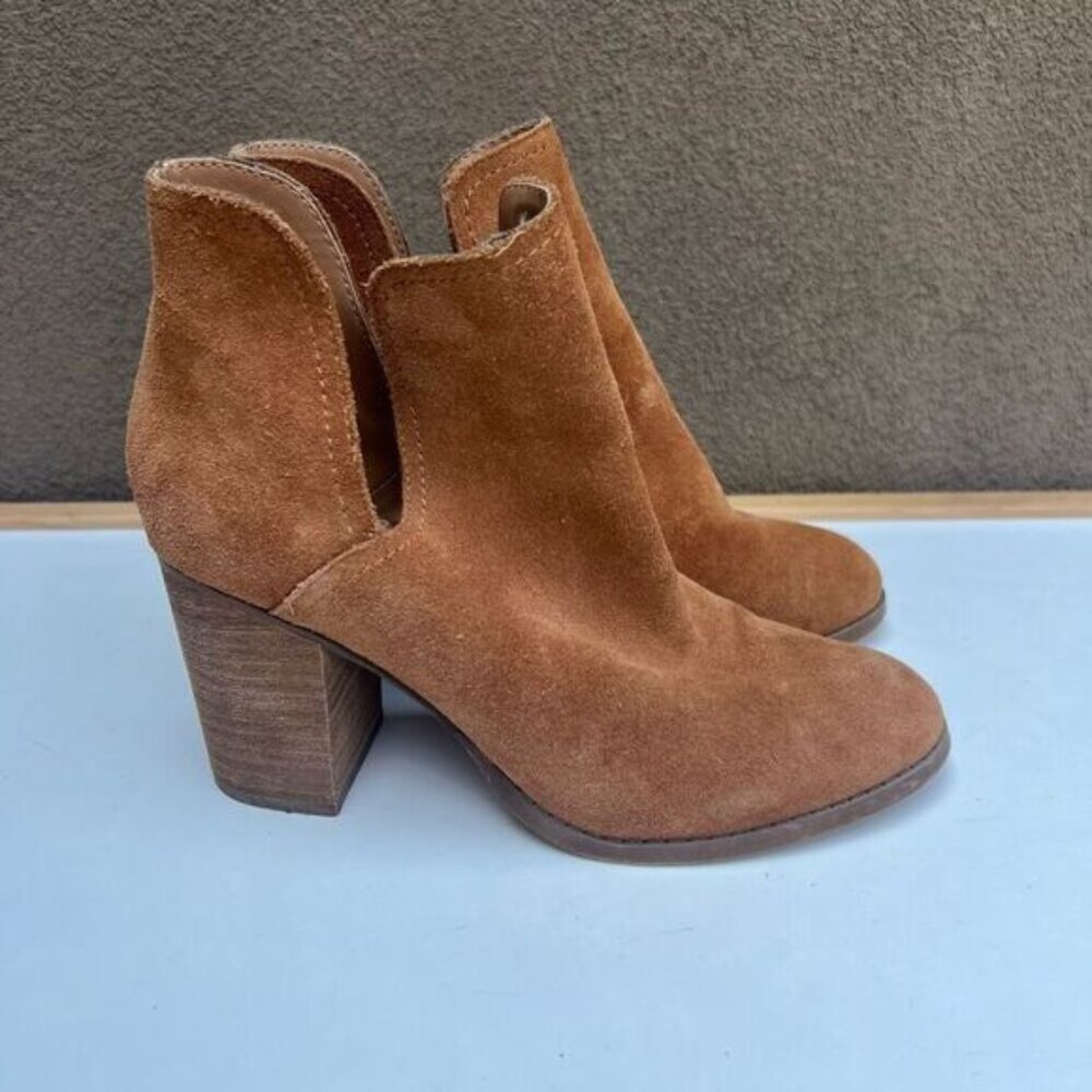 ALDO Suede Brown Tan Boots Booties Womens Size 6 Casual Block Heel